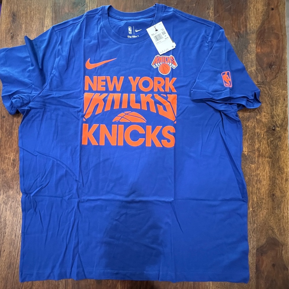 NEW Nike Blue and Orange New York Knicks Men's Shirt